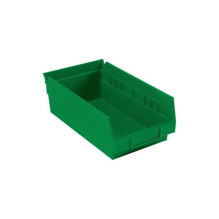 Quantum Storage Systems Shelf Storage Bin, Plastic, Green, 12 PK QSB102GN